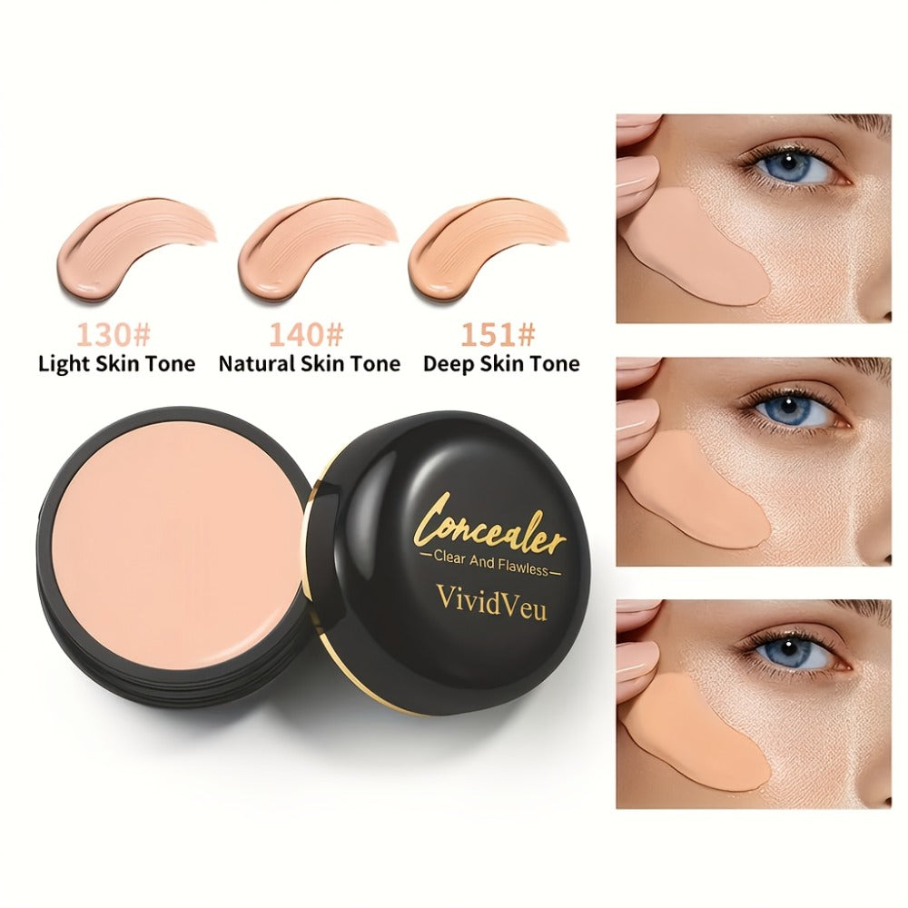 Waterproof Matte Concealer 3 Pack, Full Coverage Plant-Based Formula for Dark Circles, & Blemishes