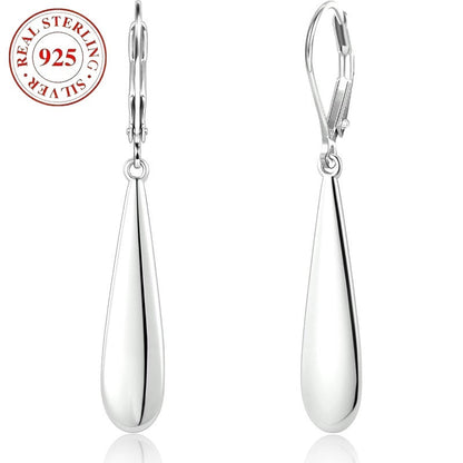 Dangle Earrings for Women - Teardrop for - Hypoallergenic Leverback Drop 925 Silver Plated Long - product detail view 9