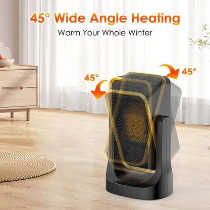 Portable PTC Ceramic Electric Space Heater - Fast Heating, Quiet Operation, Thermostat Control, 3 Fan Speed Settings