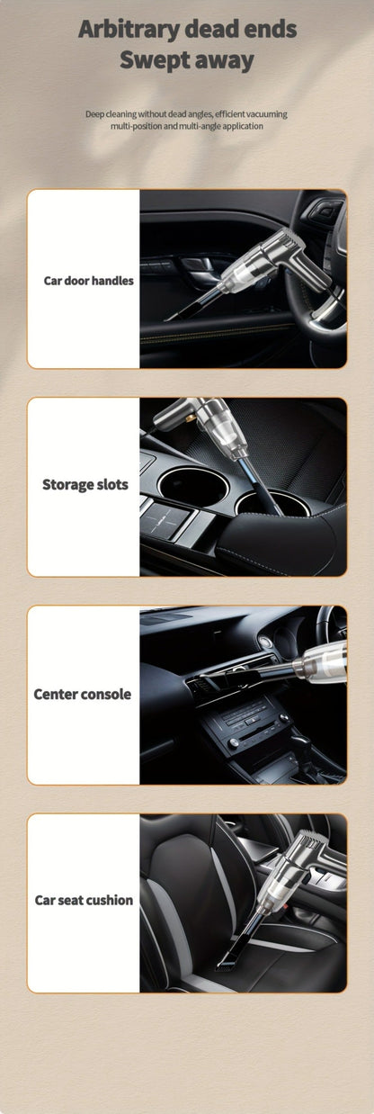 Corded Handheld Car Vacuum Cleaner with 3KPa Source Rating, 3m Power Cord, Brush and Crevice Nozzles in Five Colors
