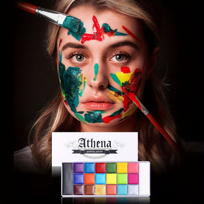 Oil-Based Face Body Paint Palette 20 Colors 168g – Halloween SFX Makeup Kit Black White Flash Tattoo Cosplay
