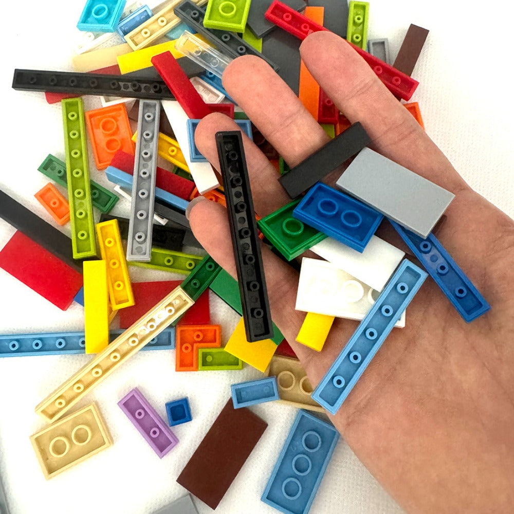 Bulk Flat Tile Building Blocks 150 Pcs – Smooth Thin Plate Bricks 1x1 1x2 1x6 LEGO Compatible MOC Accessories Kids Creative Building DIY