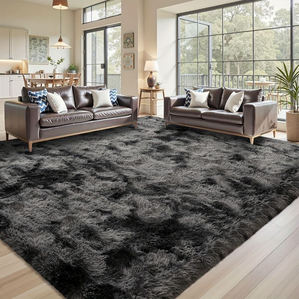 Rectangular Shaggy Area Rug with Nine Color Labels and 3 x 5-Foot to 8 x 10-Foot Size Options