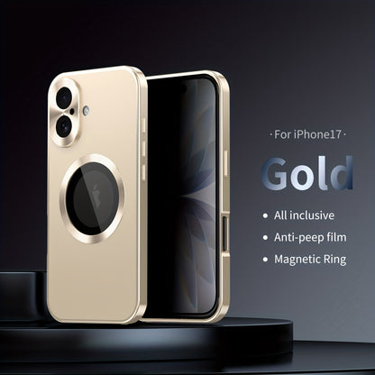 iPhone Anti-Spy Magnetic 2-in-1 Phone Case with All-Round Lens Protection – Complete Drop Protection Cover for iPhone 12 13 14 15 16 Pro Max