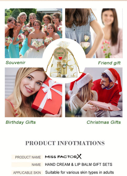 Bridal Shower Favor Set with 24 Hand Creams, Lip Balms, Thank You Cards and Heart Gift Bags