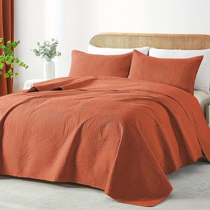 Quilt Set 2-3pcs – Lightweight Microfiber Bedspread Coin Pattern Coverlet All Seasons Twin Full Queen King Cal King