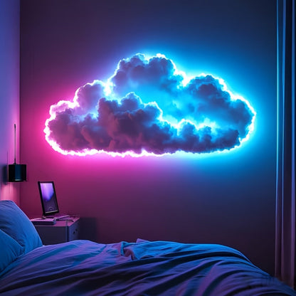 3D Thunder Cloud Lamp RGB Music Sync LED Light USB Powered Sound Sensitive IC Mood Lighting for Entryways, Bedrooms and Living Spaces