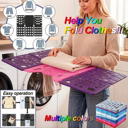 Clothes Folding Board Plastic Laundry Folder with Alignment Guide – Fast & Easy T-Shirt Folder, Ergonomic Closet Organizer for Neat Clothes