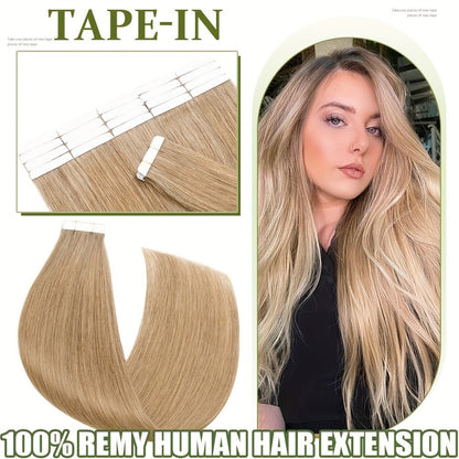 Hair Extensions Straight Brazilian Remy Human Hair Tape-In Set with 10 Pieces, 12–24-Inch Lengths and 11 Colors