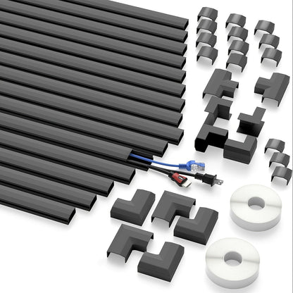 Wire Hider for Wall 15-Pack, 236 Inch No-Drill Paintable PVC Cord Cover, Conceals 3-4 Wires