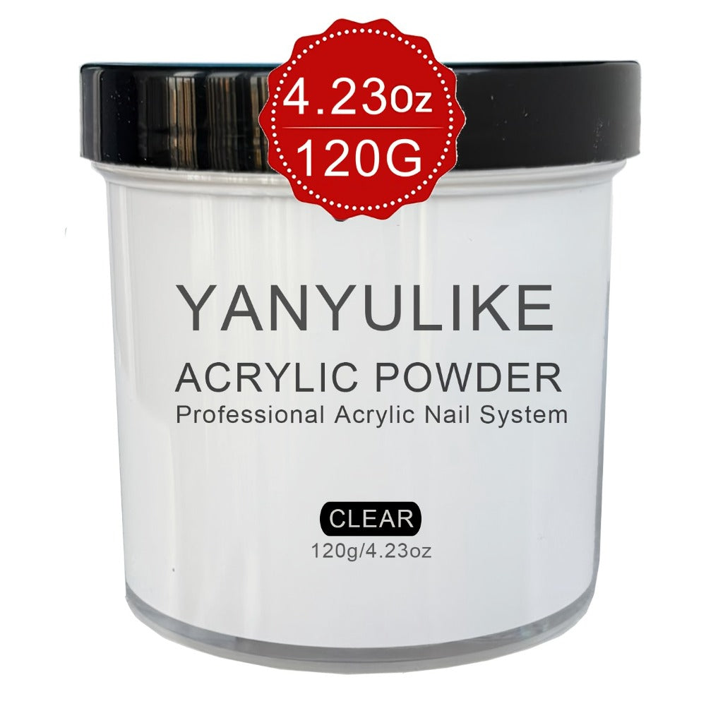 Clear Pink White Acrylic Nail Powder 4oz No Lamp Needed – Polymer Formula for Nail Extensions Sculpting 3D Nail Art Overlays Beginner