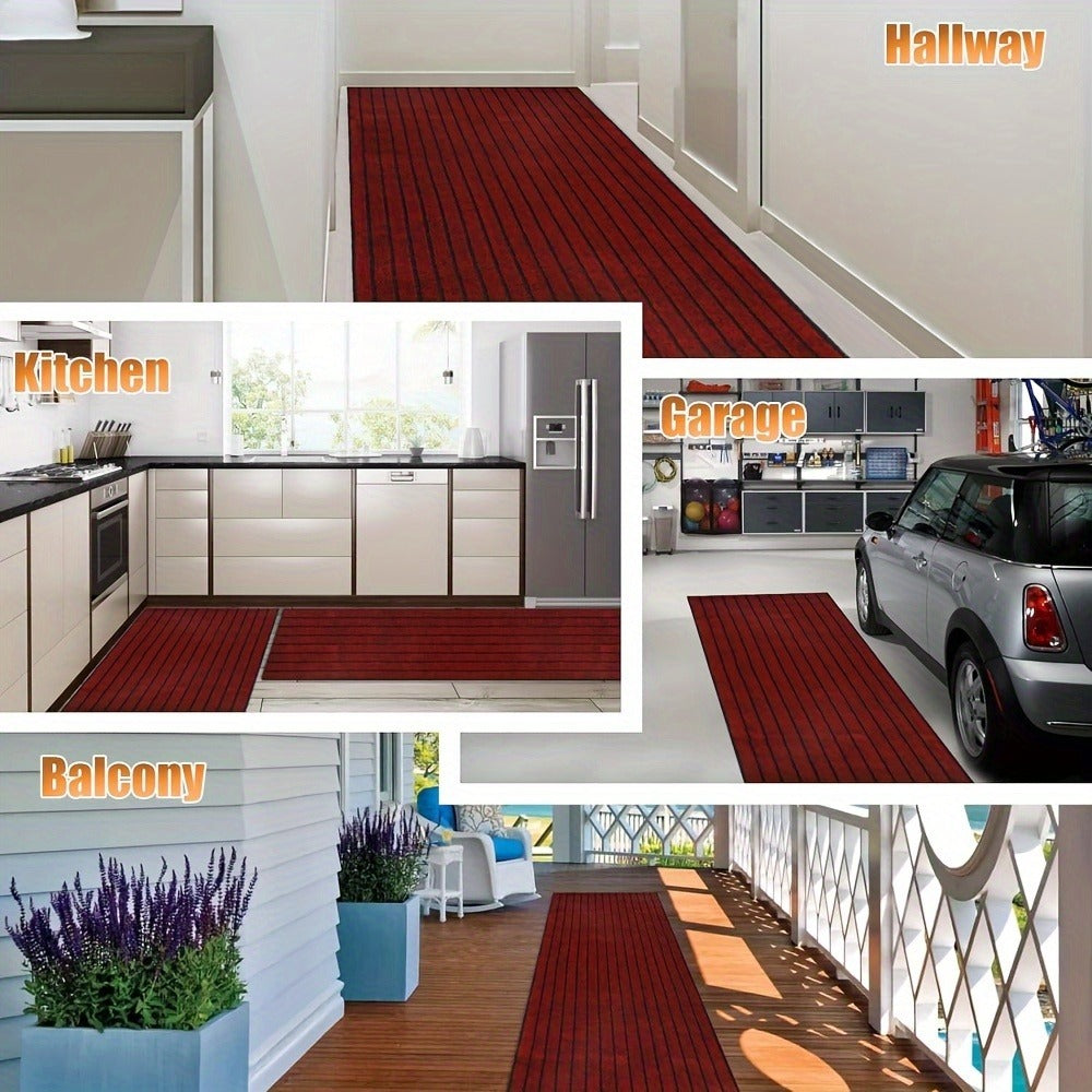 Runner Carpet with Rubber Backing - 1800G/sqm Indoor Outdoor Rug, Hallway, Entryway, Laundry Room & Balcony Runner Mat