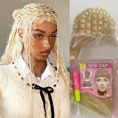 HD Lace Crochet Wig Cap Pre-Made Braided Sections Baby Hair Glueless Full Lace Base for Box Braids Goddess Passion Twist 45-122 Sections