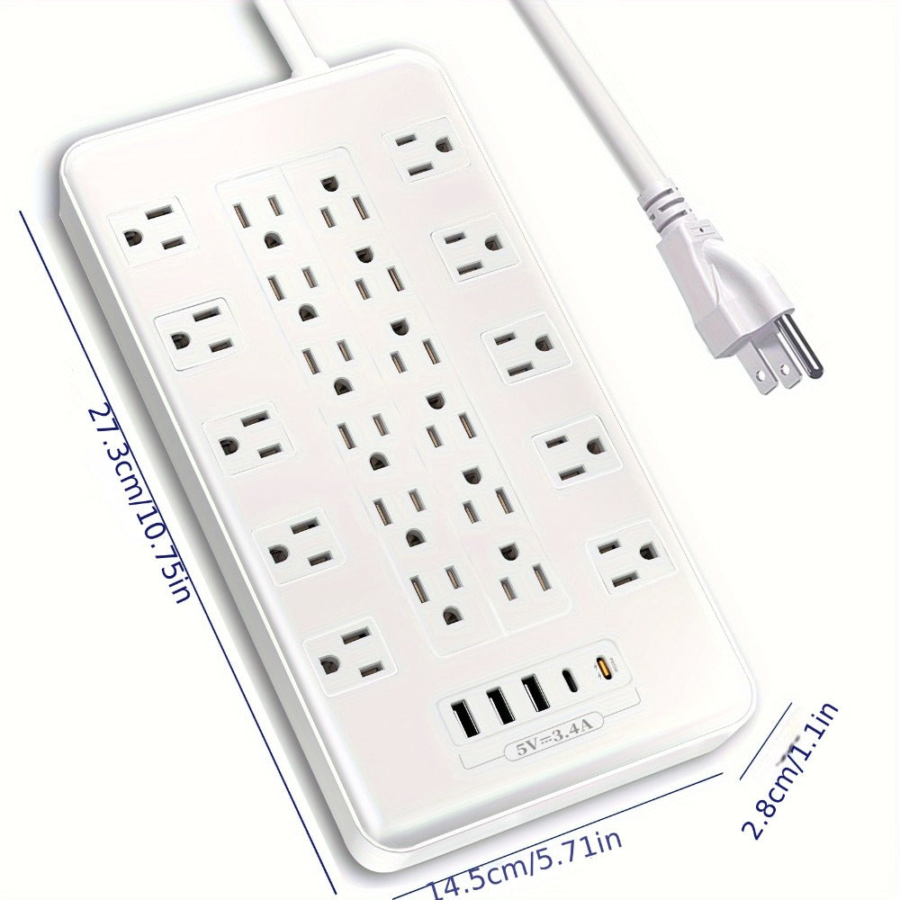Surge Protector Power Strip with USB C Ports 22 AC Outlets 5 USB Ports - 6ft Flat Plug Extension for an Everyday Personal Care Routine