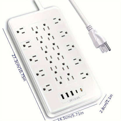 Surge Protector Power Strip with USB C Ports 22 AC Outlets 5 USB Ports - 6ft Flat Plug Extension for an Everyday Personal Care Routine