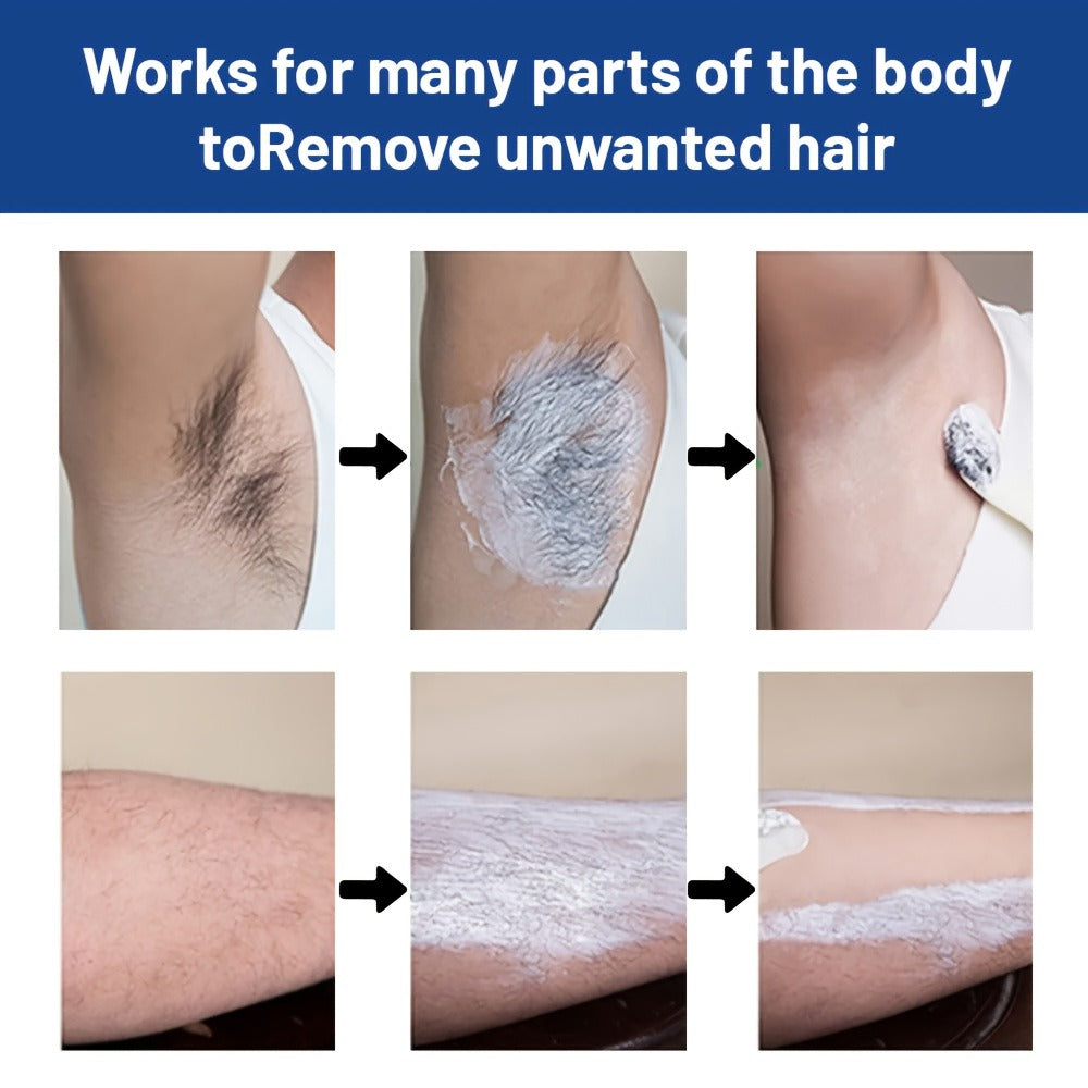 Intimate Area Hair Removal Cream for Men with Plant-Based Squalane Fast-Acting Painless Depilatory for Groin Chest Back Body Sensitive Skin