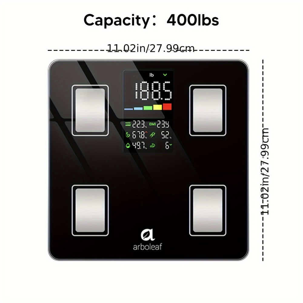 Smart Body Scale 14-in-1, Body Fat Scale with BMI, Mass & 14 Health Metrics, Wireless Bluetooth App Sync