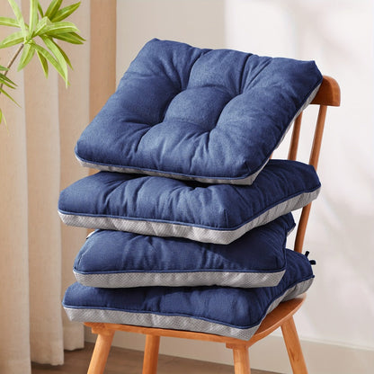Memory Foam Chair Cushions Set of 4 – Kitchen Chair Pads with Non-Slip Backing & Ties, 500GSM Thick Seat Cushions for Dining Chairs Indoor