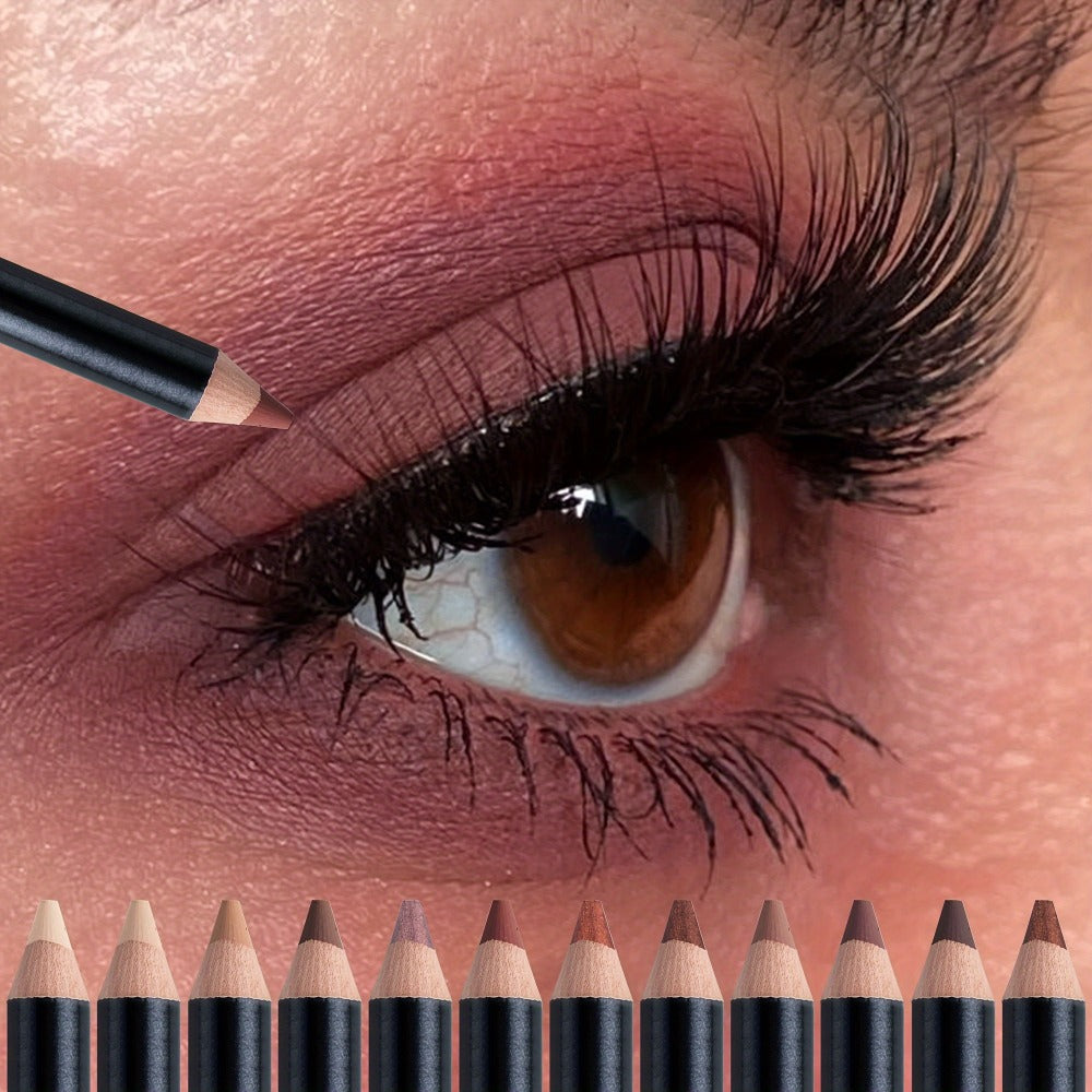 Eyeshadow Pencil Set 12pcs for Women, Matte & Shimmer Thick Stick Foam Eye Shadow Sticks, for Makeup, Travel and Everyday Vanity Use