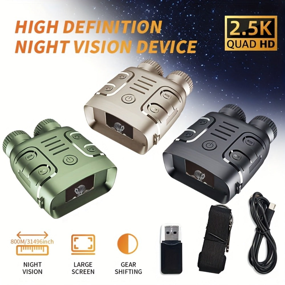 Infrared Night Vision Goggles HD 2.5K with 10X Zoom & CMOS Sensor – Full-Dark Visibility Binocular Scope for Hunting