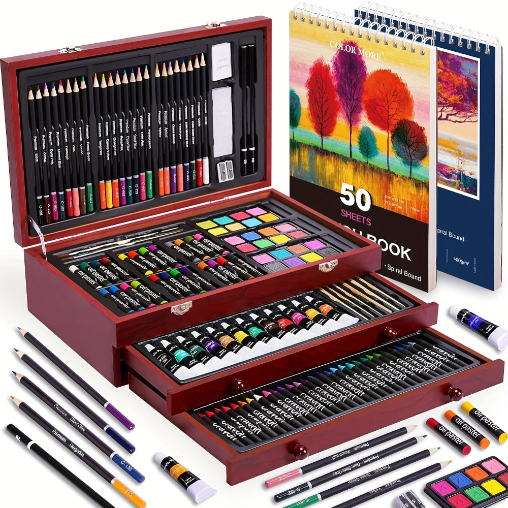 175-Piece Deluxe Art Set in Wooden Case with the Listed Color, Size or Set Options for Everyday Use