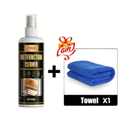 Calcium Carbonate Metal Cleaner Spray – Oil Stain Remover for Stove Oven Cooktop, Polish & Restoration Formula with Sponge