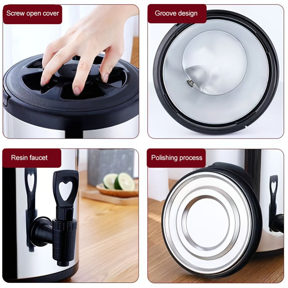 6L or 8L Insulated Beverage Dispenser with Spigot, Twist Lid, Carry Handle and Foldable Stand