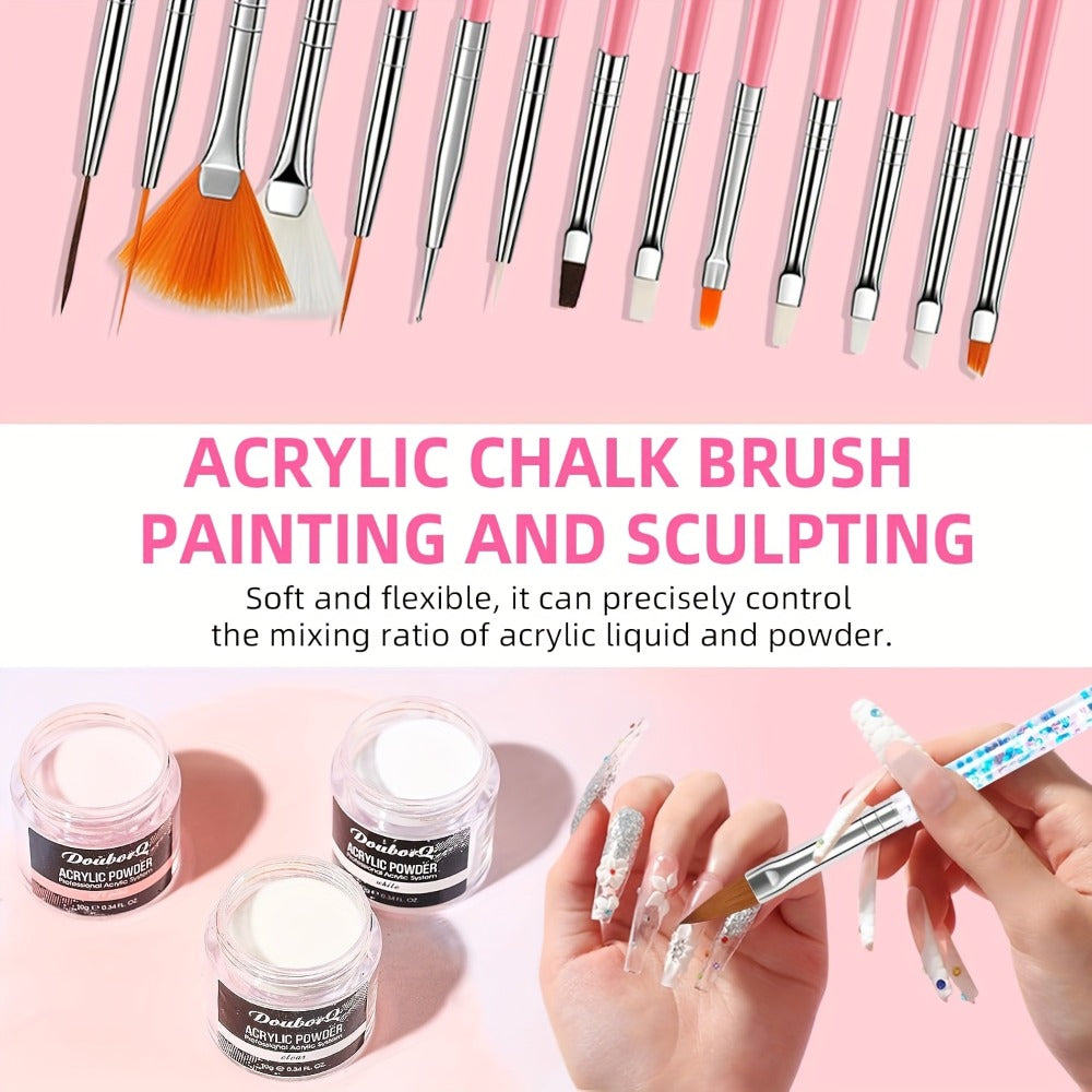 Acrylic Nail Kit with Electric Drill & UV LED Nail Lamp – Complete Professional Starter Set for Beginners with Acrylic Powder Brush Tools