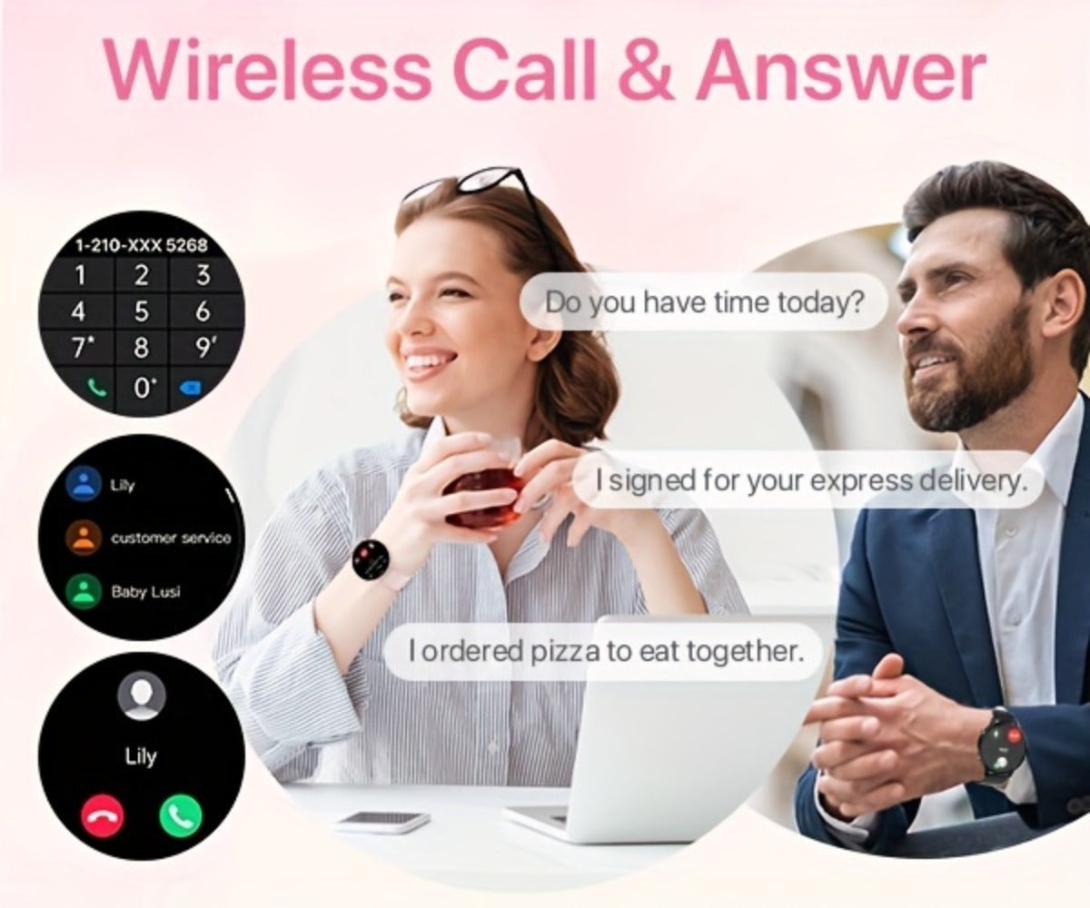 Smartwatch Voice Assistant for Women 1.39" Full Touch – Siri & Google, Wireless Calling, 100+ Sport Modes, Fitness Tracker, Weather