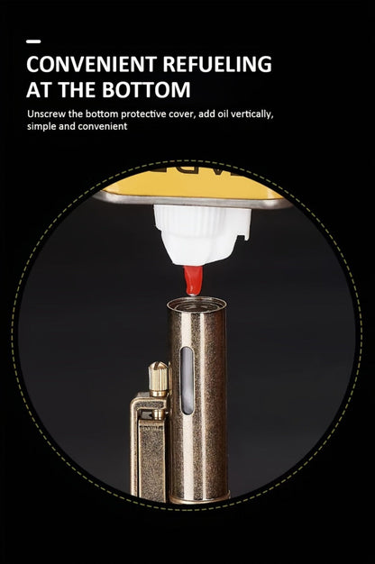 Retro Copper Kerosene Lighter, Pure Copper Vintage Flip Top One-Click Ignition Lighter, Nostalgic Personality Design