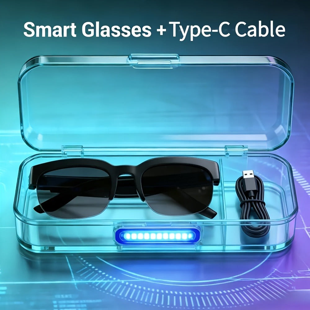 Smart Glasses Translation Eyewear with Open-Ear Bluetooth Audio and Black, White or Two-Piece Options