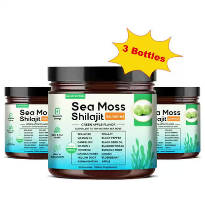 16-in-1 Sea Moss & Shilajit Gummies with Turmeric, Ashwagandha & Black Seed, Plant-Based Immune & Digestive Health Supplement