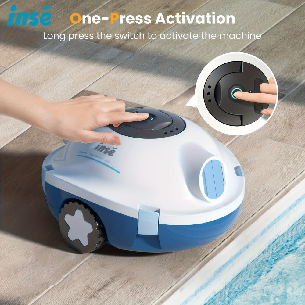 Cordless Robotic Pool Cleaner with 90-Min Runtime, Self-Parking Auto Vacuum, Floating Bracelet Retrieval