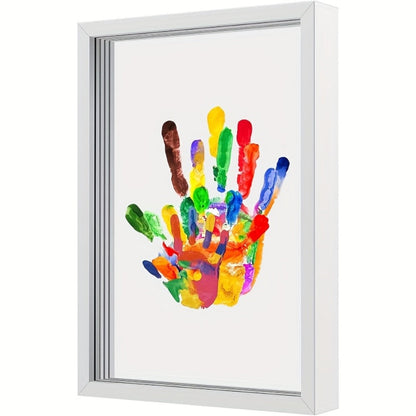 Handprint Kit for Family - DIY Wooden Keepsake Frame with Paint, Baby Hand & Footprint Craft Set
