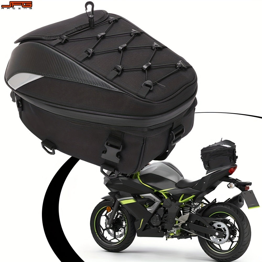 Motorcycle Backpack Helmet Bag – JFG RACING Motorbike Tail Bag with Adjustable Strap for Outdoor Camping, Travel & Luggage Storage