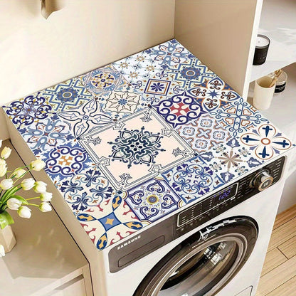 Rectangular Washing Machine Top Mat with Five Mosaic Pattern Checkout Options, 23.62 × 19.69 Inches