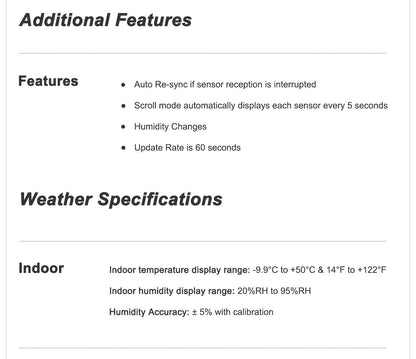Indoor Outdoor Thermometer | Wireless Hygrometer Home Patio Greenhouse