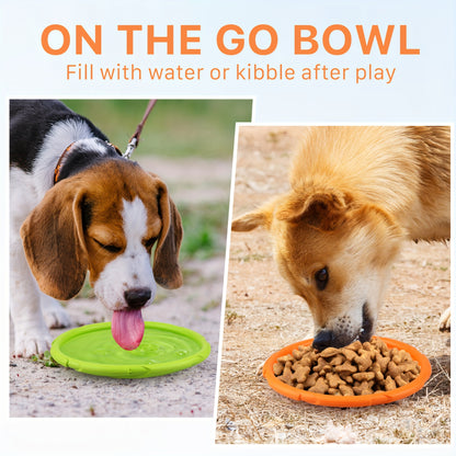 Dog Flying Disc 2-Pack 7 Inch – Natural Rubber Floating Frisbee for Dogs, Outdoor Fetch & Water Toy for Pool Beach Training
