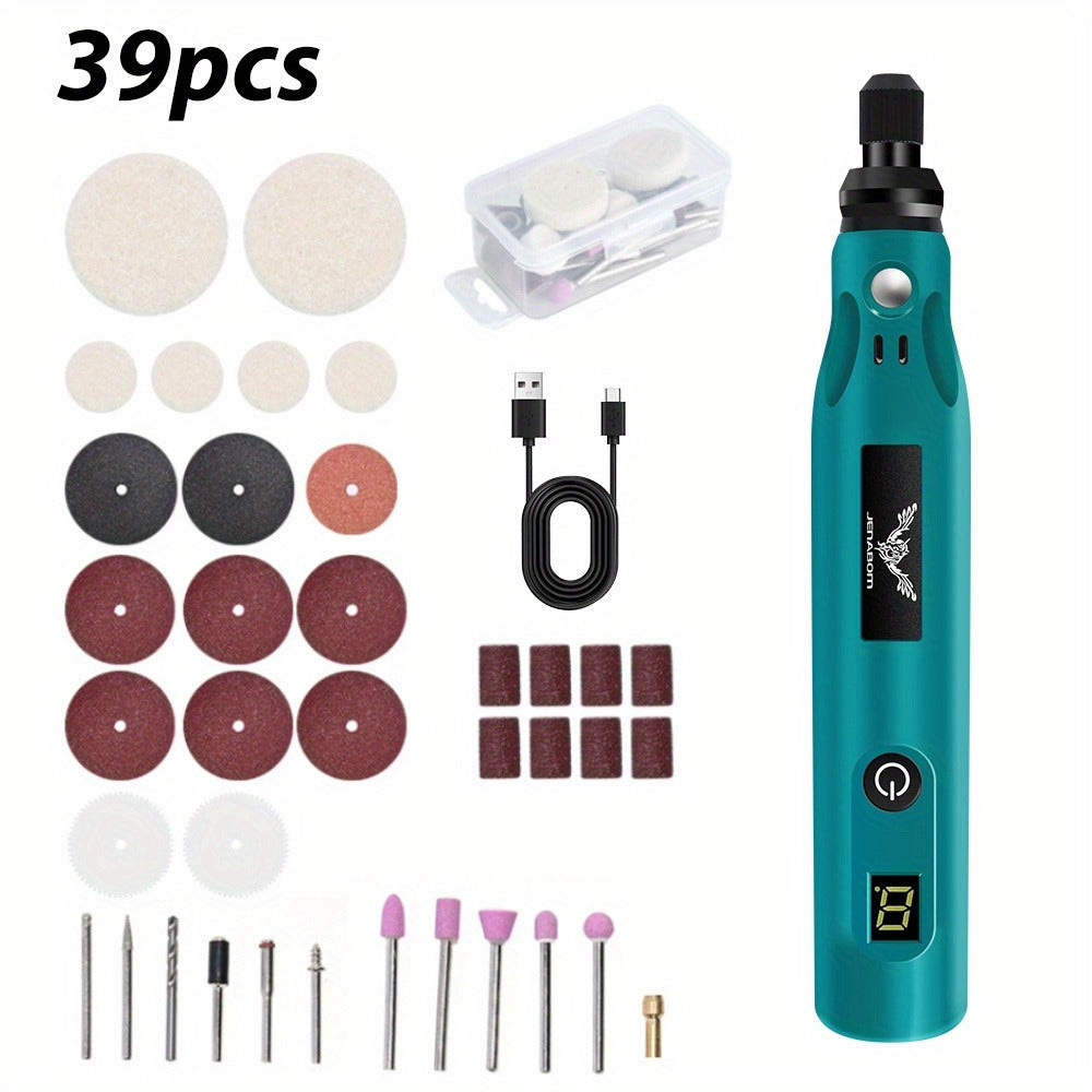 Power Tools Rechargeable Engraving Pen Kit with Adjustable Speed and 25 Piece or 39 Piece Accessory Options