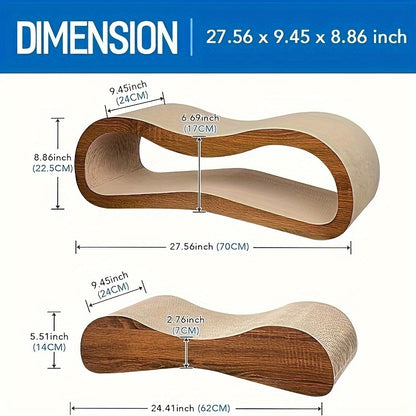 Cat Scratcher Cardboard Lounge Bed – 2-in-1 Reversible Corrugated Scratch Pad with Hidden Hideout, Durable 5-Layer Board