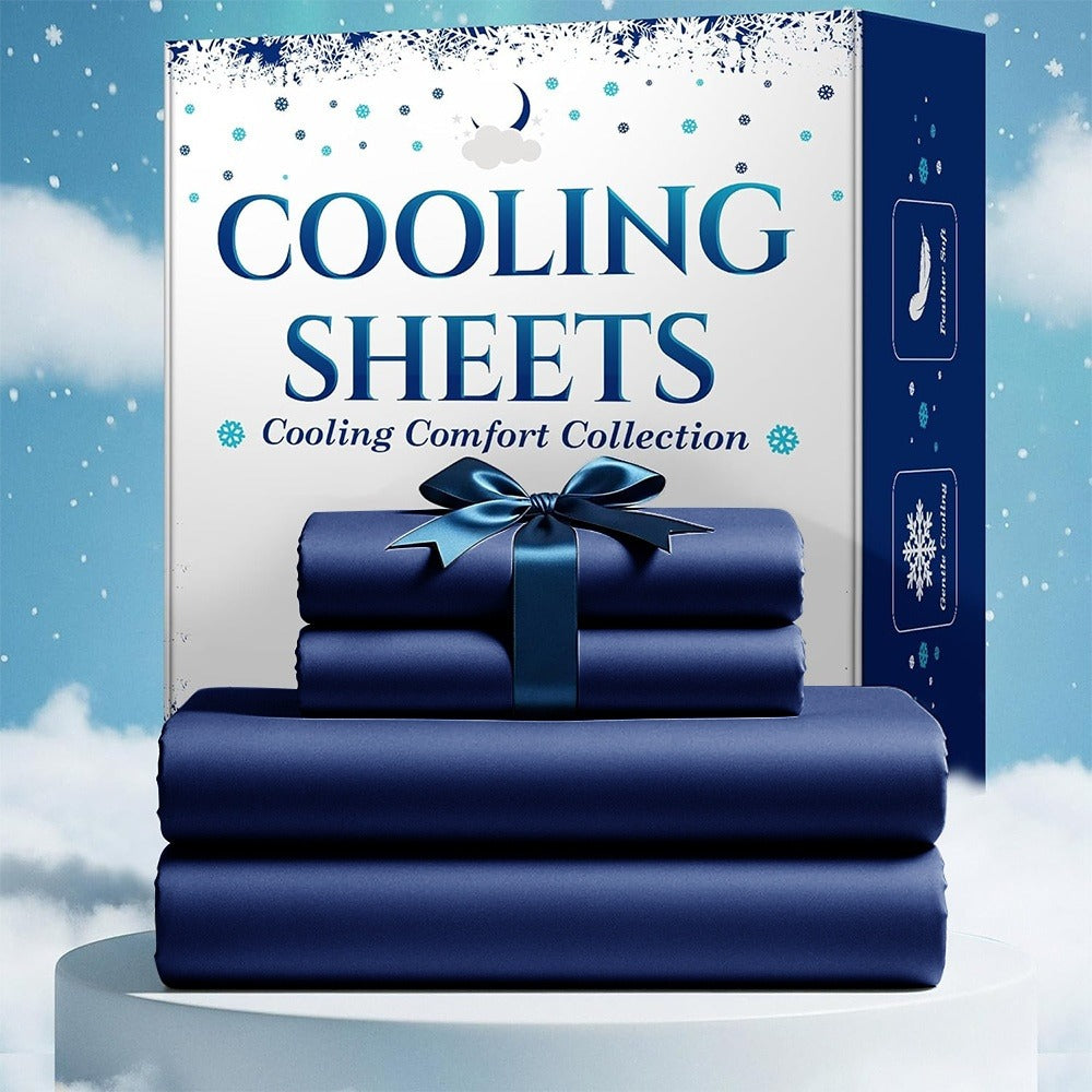 Bamboo Blend Cooling Bed Sheet Set 4pcs – Ultra Soft Breathable Kids Sheets, Deep Pocket Fitted Sheet 18"-24"