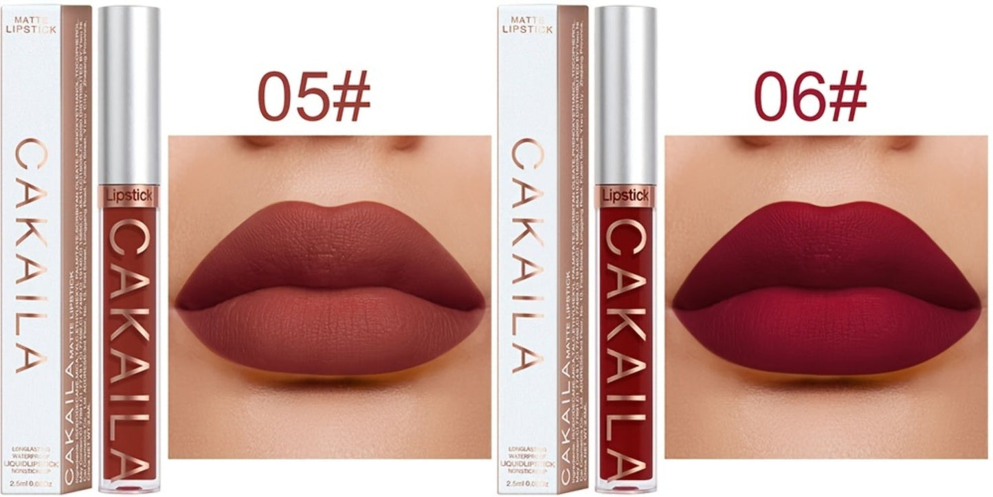 18-Piece Matte Liquid Lipstick Collection with Numbered Shades, Slim 10cm Tubes and Silver Caps