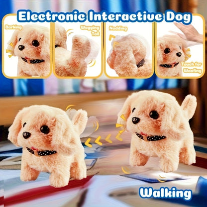 Plush Electric Puppy Toy That Walks & Barks, Interactive Electronic Pet with Plush & Gift Box, Parent-Child Companion