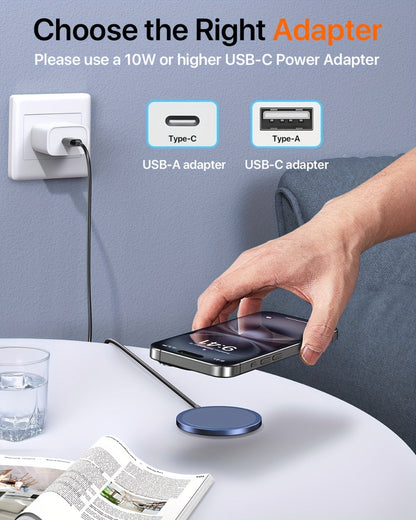 MagSafe Magnetic Wireless Charging Pad 15W Snap Alignment, Fast Charger for iPhone 17/16/15/14/13/12 & AirPods Pro/3/2