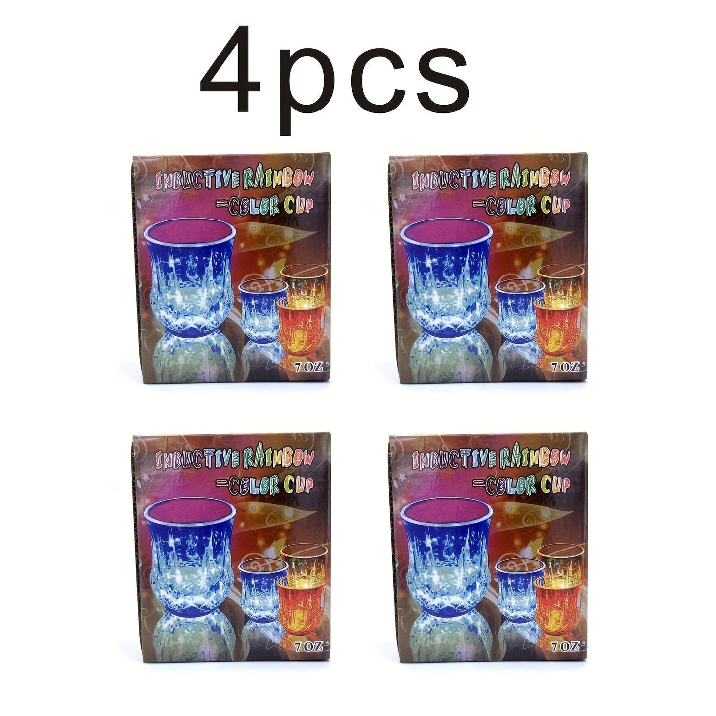 LED Glowing Cups Liquid Activated Light Up Tumblers Multicolor Flash Crystal Wine Glasses for Bar Party Decor 4 Pack 6 Pack