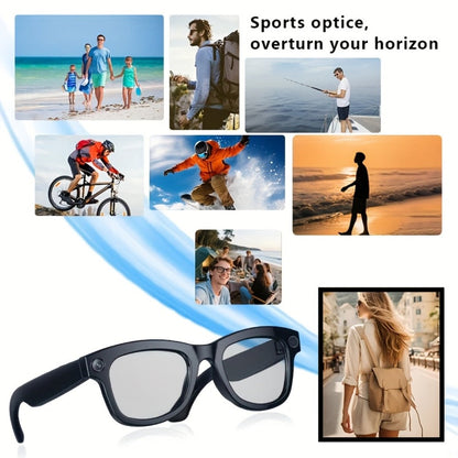 Smart Glasses Camera and Camera-Free Eyewear with Photochromic, Transparent and Black Lens Options