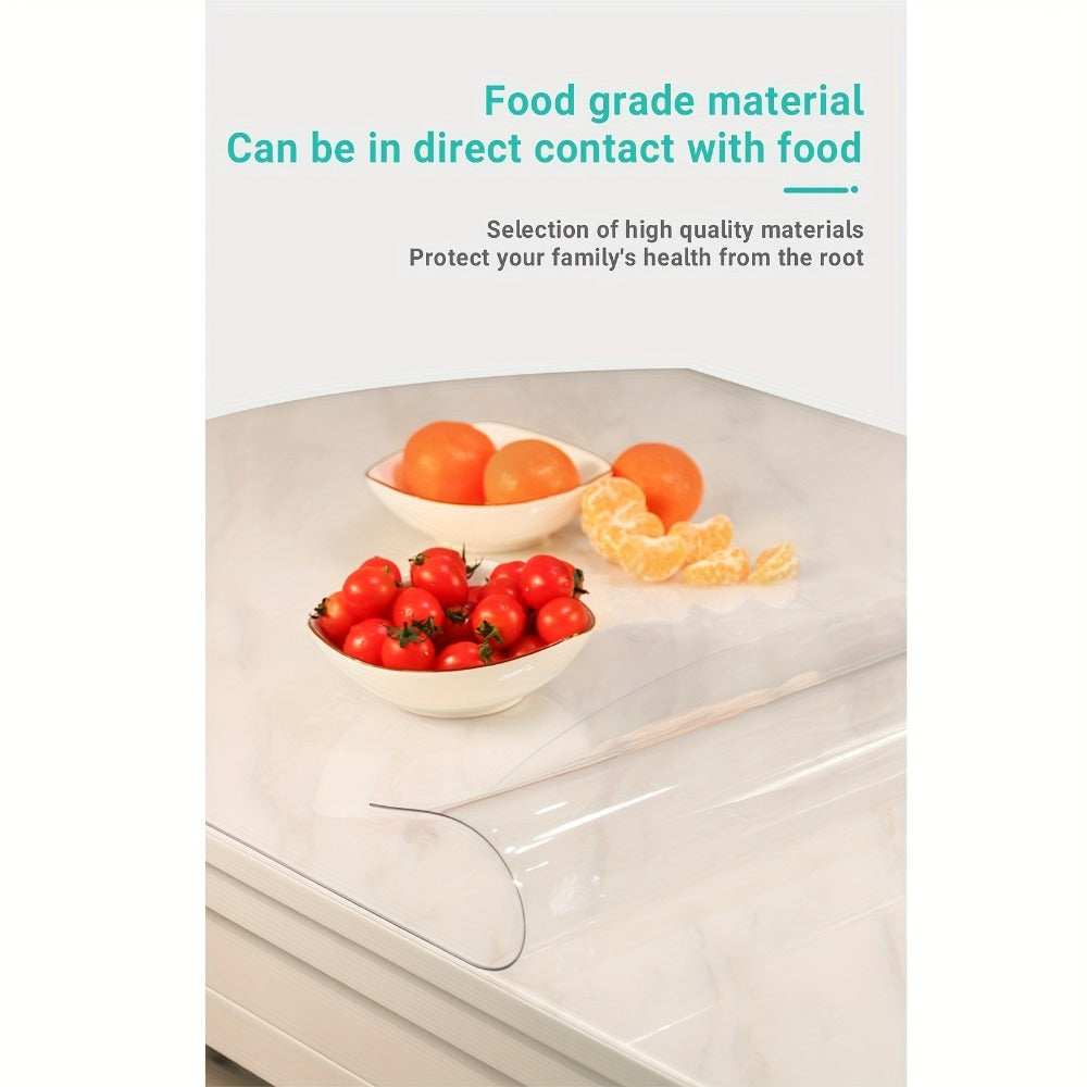 Round Clear PVC Table Cover Protector – 1.5mm Thick Vinyl Tablecloth Pad, Waterproof, Heat-Resistant, Easy to Clean
