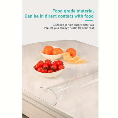 Round Clear PVC Table Cover Protector – 1.5mm Thick Vinyl Tablecloth Pad, Waterproof, Heat-Resistant, Easy to Clean