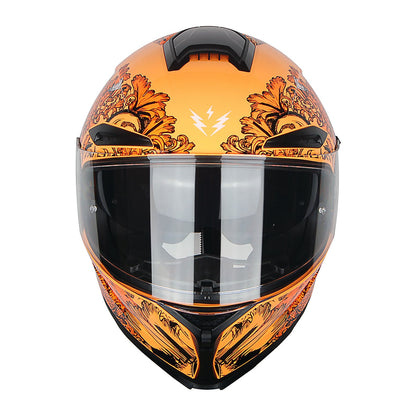 Motorcycle Helmet Full-Face Dual-Visor Shell with Clear Outer Shield, Smoked Inner Visor, Nine Colors and S-XL Sizes