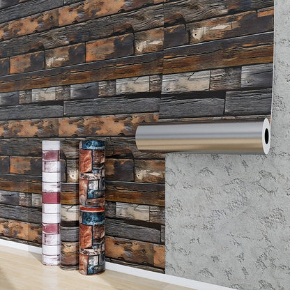 3D Brick Foam Wallpaper Self Adhesive Peel and Stick Wall Panels PVC Rustic Brick Pattern, for Entryways, Bedrooms and Living Spaces